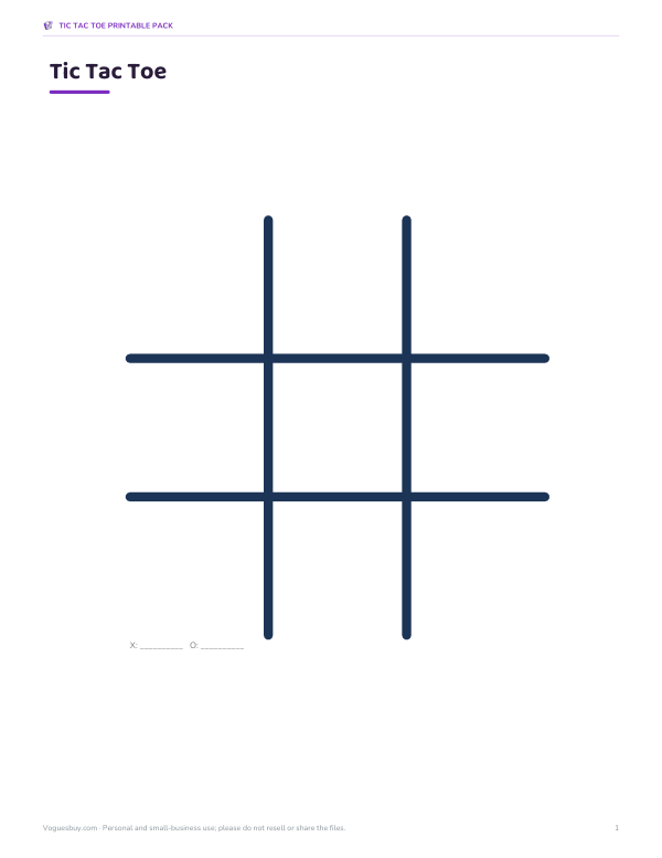 Preview of Printable Tic Tac Toe Big Board